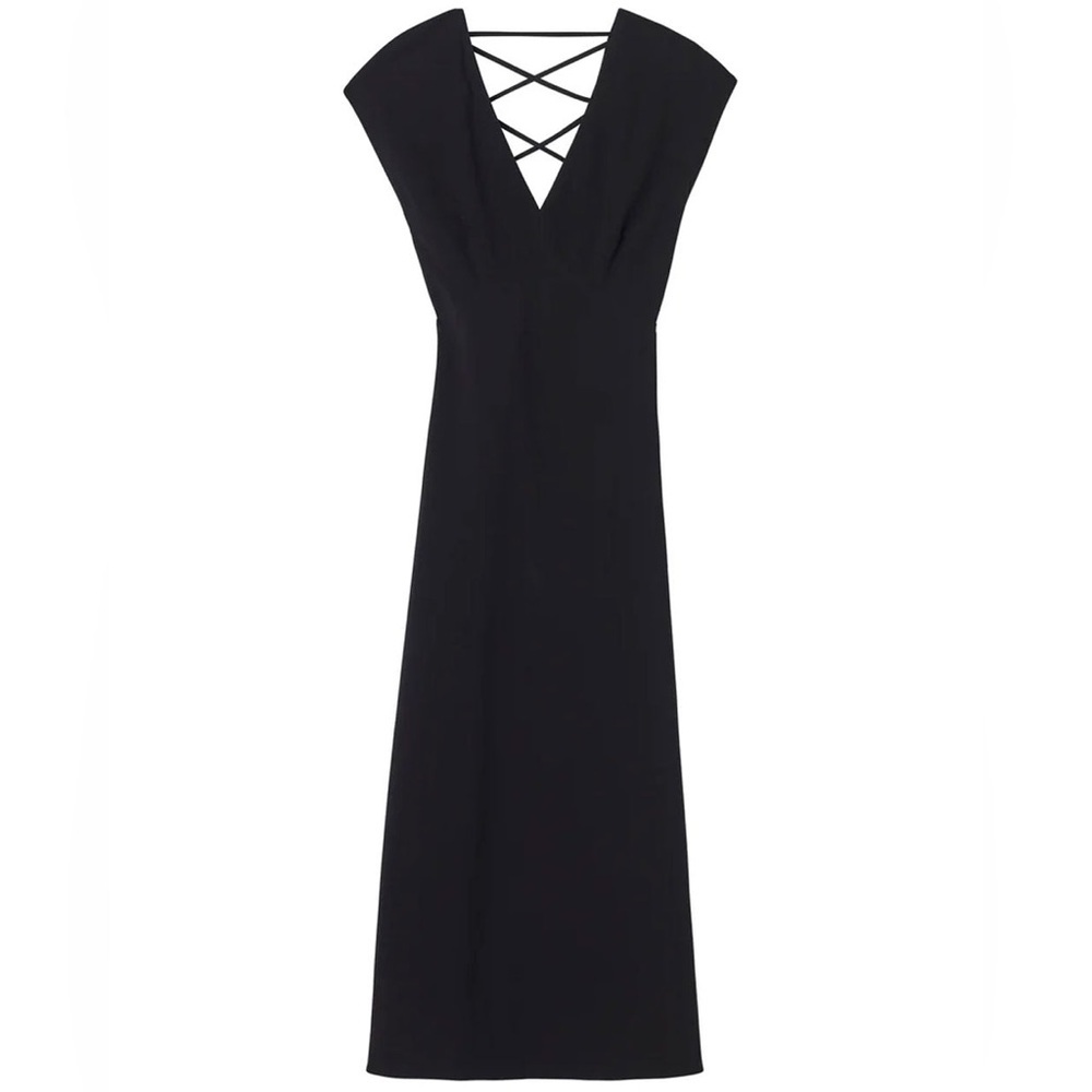A.L.C. Black Amelie Midi Dress. Cut out Back, Sleeveless Women’s Size 0 A-line - Picture 4 of 6